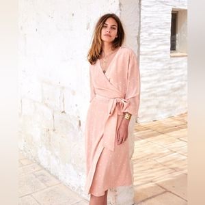 Sezane Laurette Dress, blush silk, size 36 (4)
